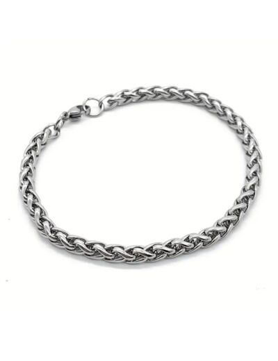 BRACELET EN ACIER MAILLE PALMIER