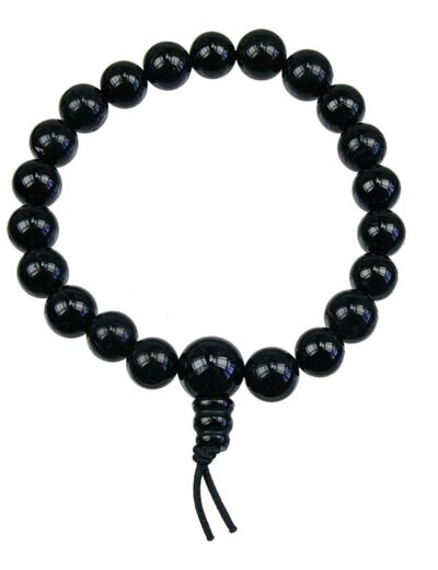 Claraline : Bracelet mala tibétain - Onyx Noir